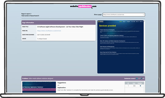 console's report page